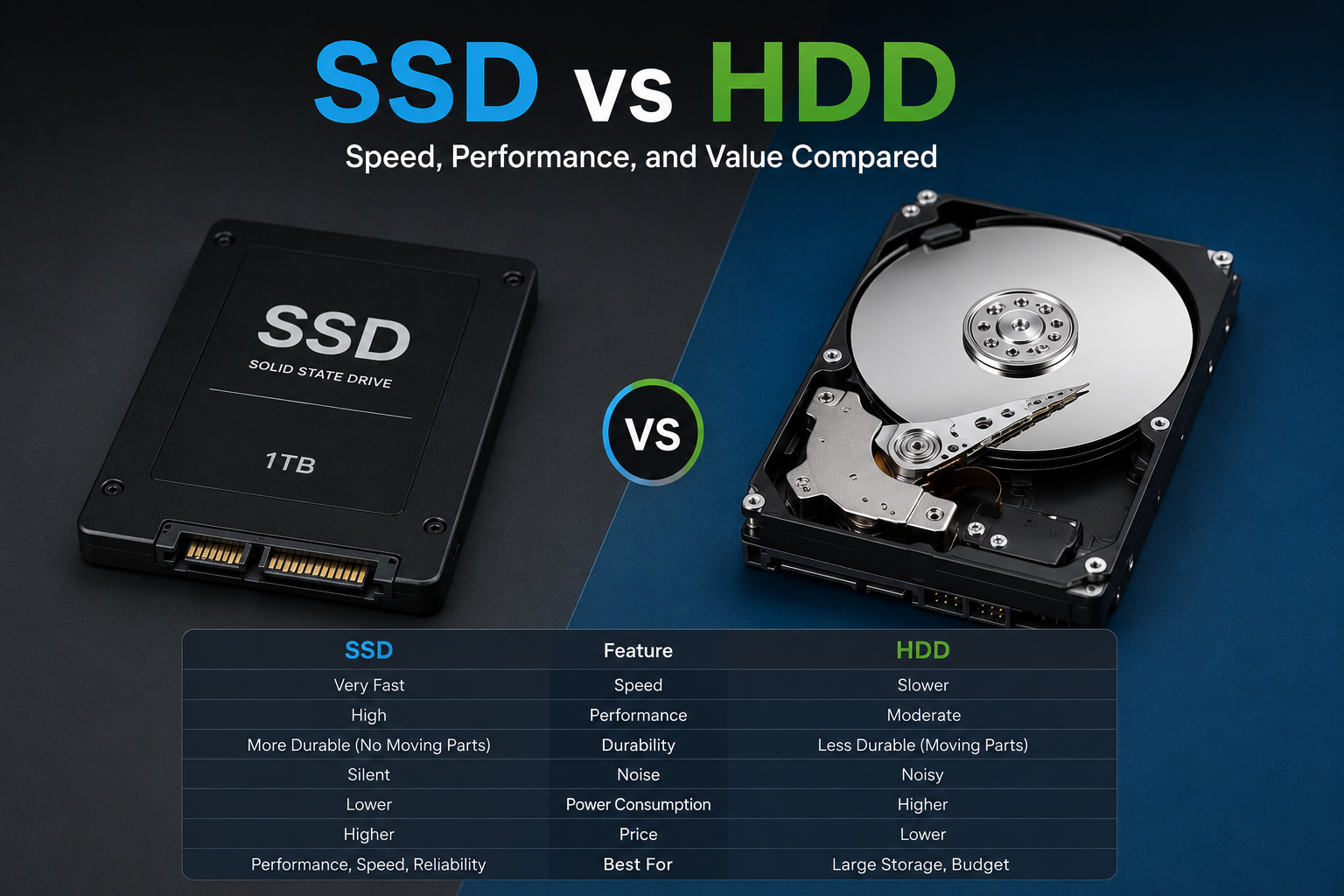 SSD vs HDD Comparison