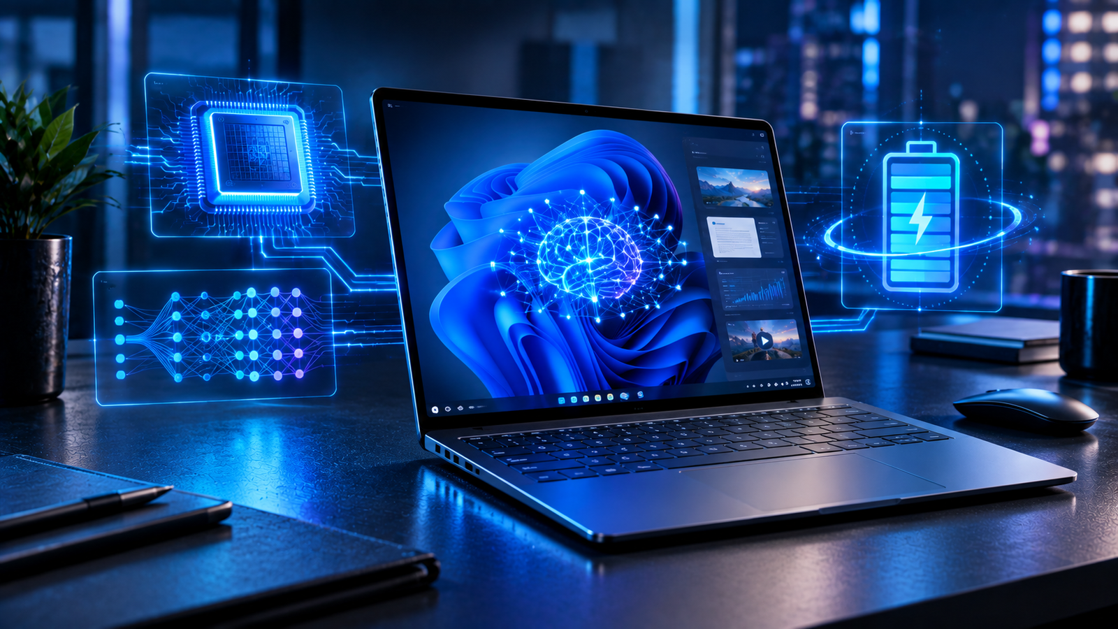 On device AI processing on Windows laptop